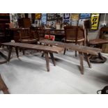 Pair of 19th. C. elm benches.