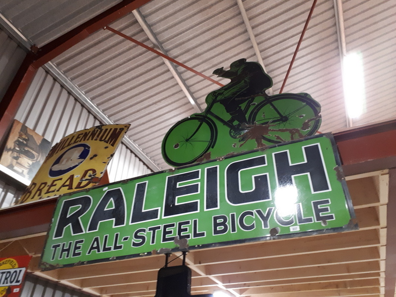 RALEIGH ALL STEEL enamel advertising sign.