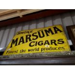 SMOKE MARSUMA CIGARS enamel advertising sign.