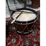 Early 20th. C. brass and wooden drum.