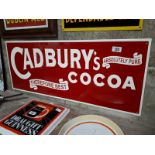 CADBURY'S COCOA enamel advertising sign.