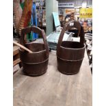Two wooden buckets with yoke.