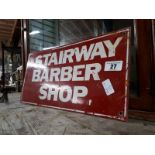 BARBER'S SHOP painted alloy sign.