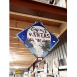 VANTAS SPARKLING DRINKS enamel advertising sign.