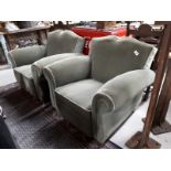 Pair of 1950's upholstered armchairs.
