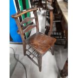 Set of eight chapel chairs.