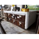 1930's filing cabinet with eight drawers.