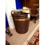 Brass bound peat bucket.