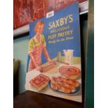 1930's Saxby's Puff Pastry show card.