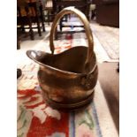 Brass coal bucket.