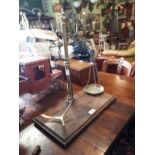 19th. C. brass and mahogany shop scales.