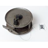 Alloy fishing reel J W Young & Son.