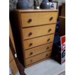 Art Deco maple and rosewood veneered chest of draws.