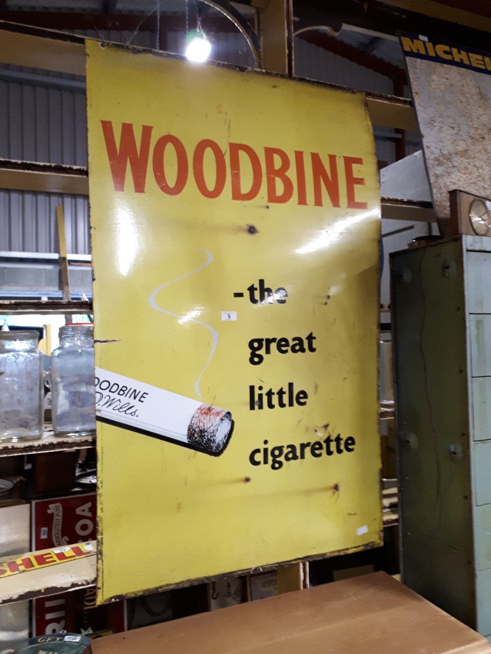 Large Woodbine Cigarettes enamel sign.