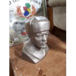 White metal Russian bust.