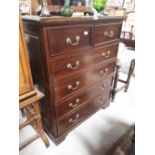 Mahogany chest of draws four over two.