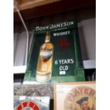 Tinplate John Jameson Whisky advertising sign.