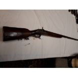 Unusual 19th. C. percussion capped hunting capped rifle.