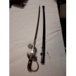 WWII German Wehrmacht Army Officers Sword -complete with scabbard and knot