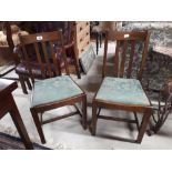 Pair of R. Strathan and Co. Dublin mahogany side chairs.