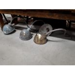 Set of four brass wall lights.