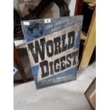 World Digest tin plate advertising sign.