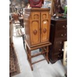 19th C. oak two door cabinet on stand.