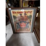 Framed It Comes To Stay Redspots cigars advertisement.