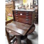 1930's oak specimen cabinet.