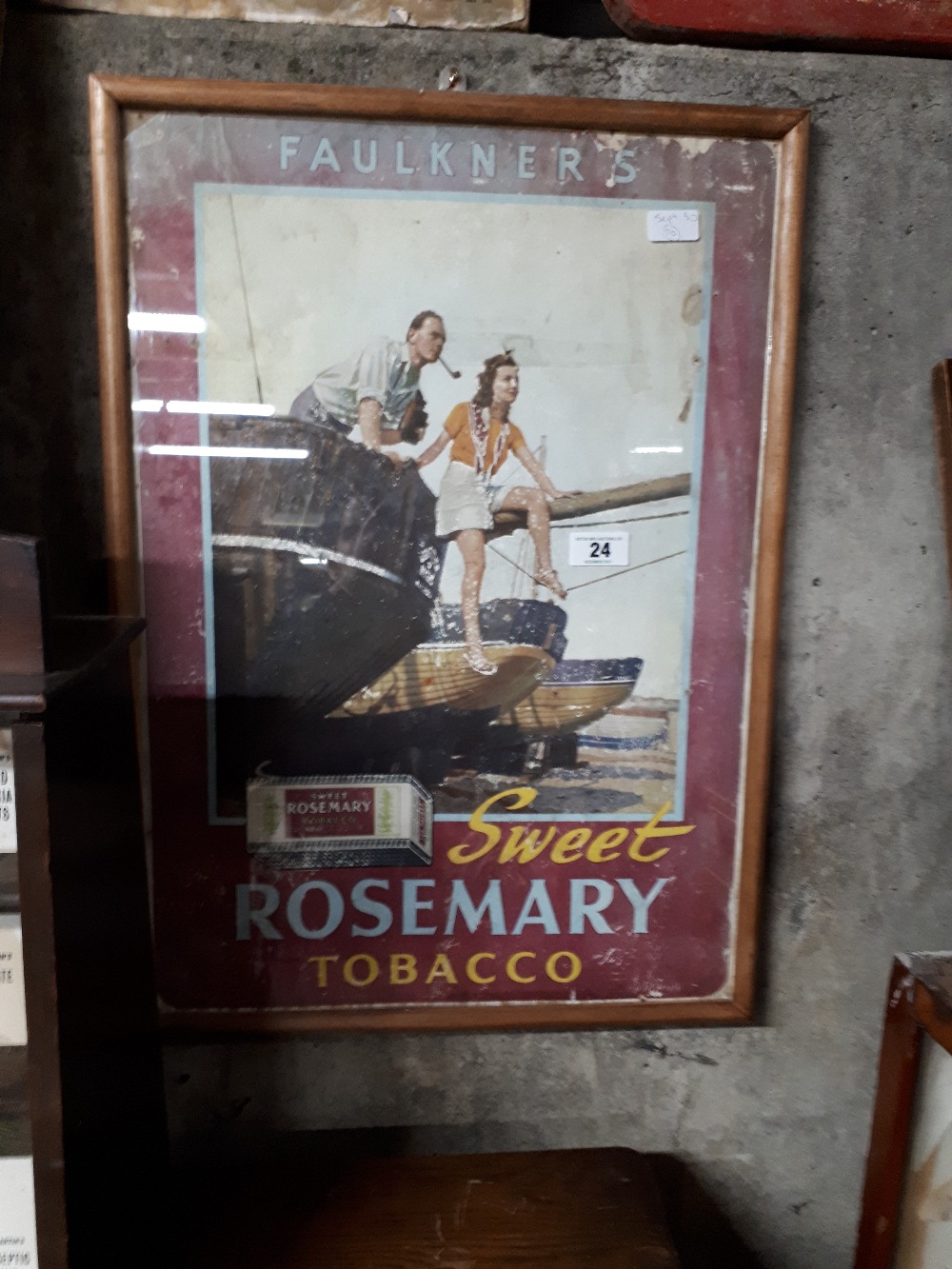 FAULKNER'S sweet Roseberry tobacco advertising print.