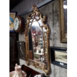 Gilt framed mirror in the Rocco style.
