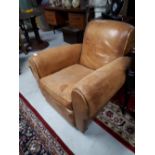 1940s leather club chair.