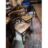 Six early 20th C. bentwood chairs.