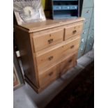 19th C. striped pine chest of draws.