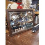 KIRKER GREER OLD IRISH WHISKEY Fourteen Medals Belfast advertising mirror.