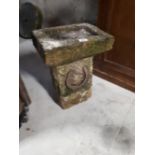 Cut stone bird bath.