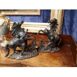 Pair of exceptional quality bronze Marley Horses.