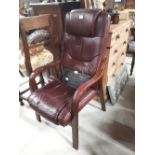 Leather arm chair.