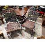 Set of four metal armchairs.