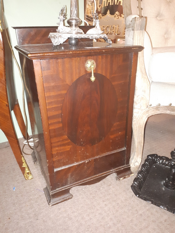 Edwardian mahogany log box.