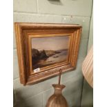 Framed 19th. C. oil on canvas COASTAL SCENE.