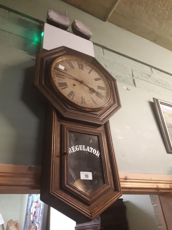 Victorian mahogany drop dial Regulator clock.