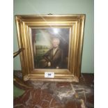 19th. C. portrait of William Irwin of Mount Irwin Tynan Oil on board mounted in a gilt frame.