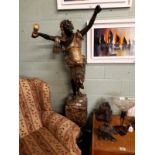 Early 20th C. blackamoor figure on stand.