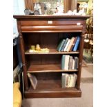 Pair of William IV. Mahogany bookcases with a drawer in the frieze. { 120cm H X 92cm W X 33cm D}.