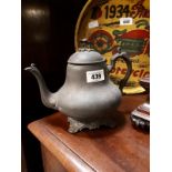 19th. C. pewter tea pot.