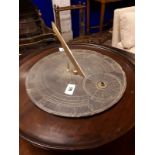 19th. C. round slate sun dial the maker John Dunlap. { 36cm W }.