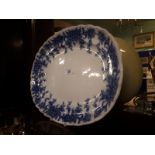 Victorian blue and white joint dish.