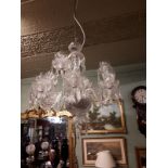 Ten branch cut glass chandelier.