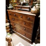 Georgian mahogany chest the two short drawers over three graduating long drawers raised on bracket